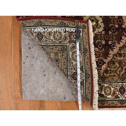 2'7"X12' Red Tebraz Mahi Hand Knotted 100% Wool Runner Rug