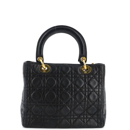 Christian Dior Vintage Lady Dior Bag Cannage Quilt Lambskin Medium