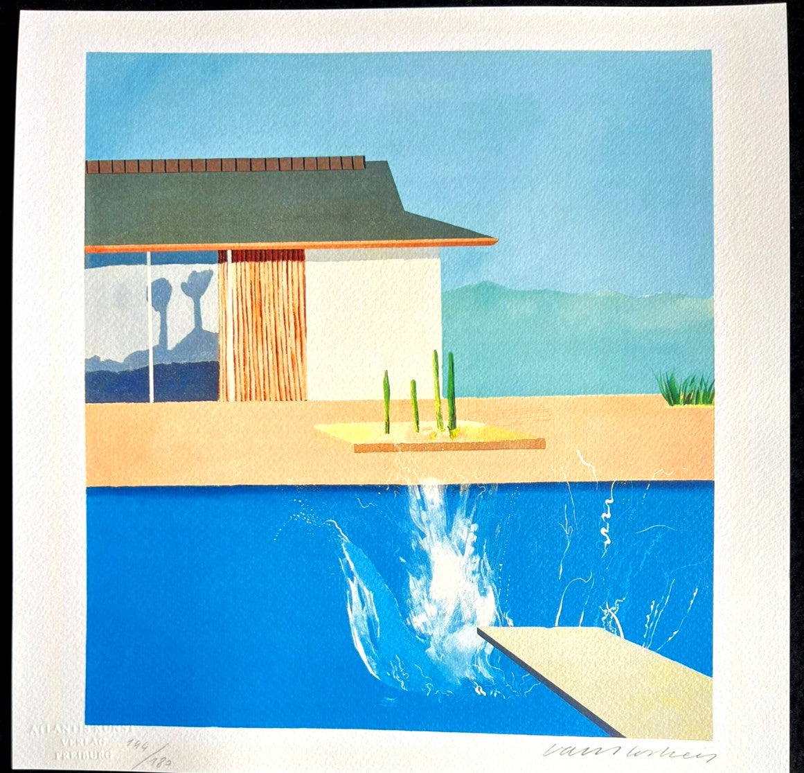 David Hockney Lithograph Handmade Coa Signed Op Numbered By Hand **