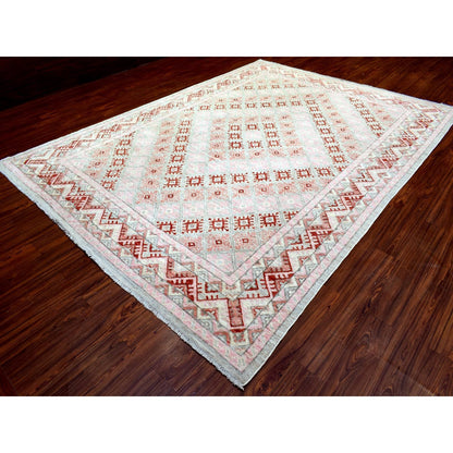 9'X12' Red Anatolian Village Inspired Style Soft Wool Hand Knotted Rug