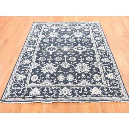 6'1"X9' Kombu Green Oushak Turkish Knot Hand Knotted Wool Rug