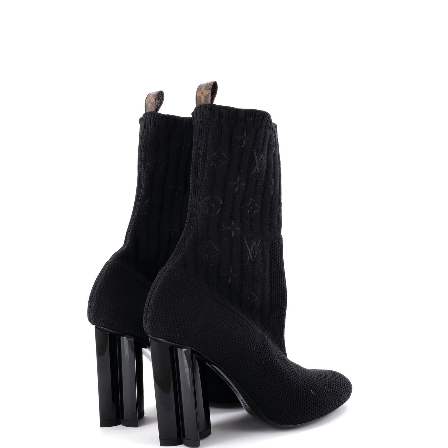 Louis Vuitton Women'S Silhouette Ankle Boots Monogram Knit Fabric