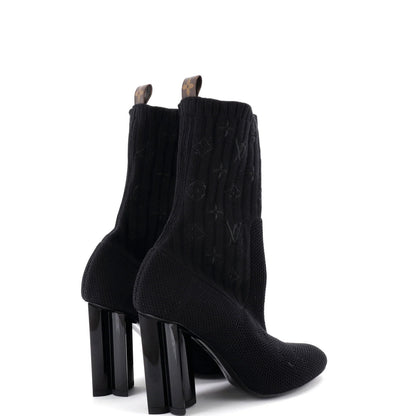 Louis Vuitton Women'S Silhouette Ankle Boots Monogram Knit Fabric