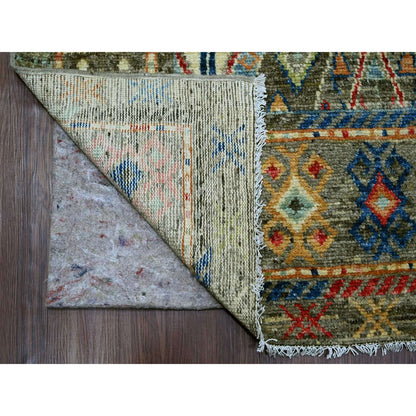 7'10"X9'6" Gray Hand Knotted Rug Wool Anatolian Village Inspired Design