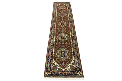 Heriz Serapi Oriental Runner Rug Floral Style Hallway & Kitchen Carpet 2'7X12 ft