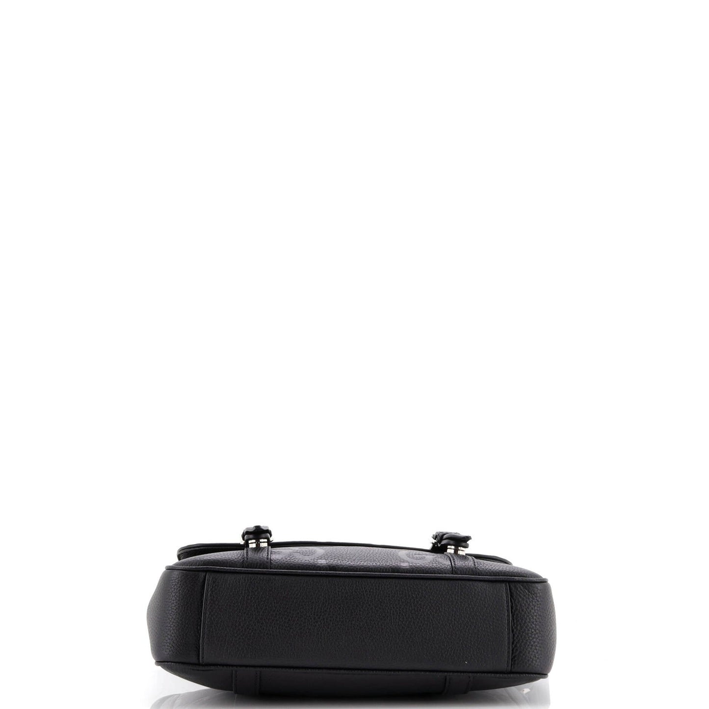 Gucci Double Belt Flap Messenger Bag Jumbo Gg Embossed Leather Medium