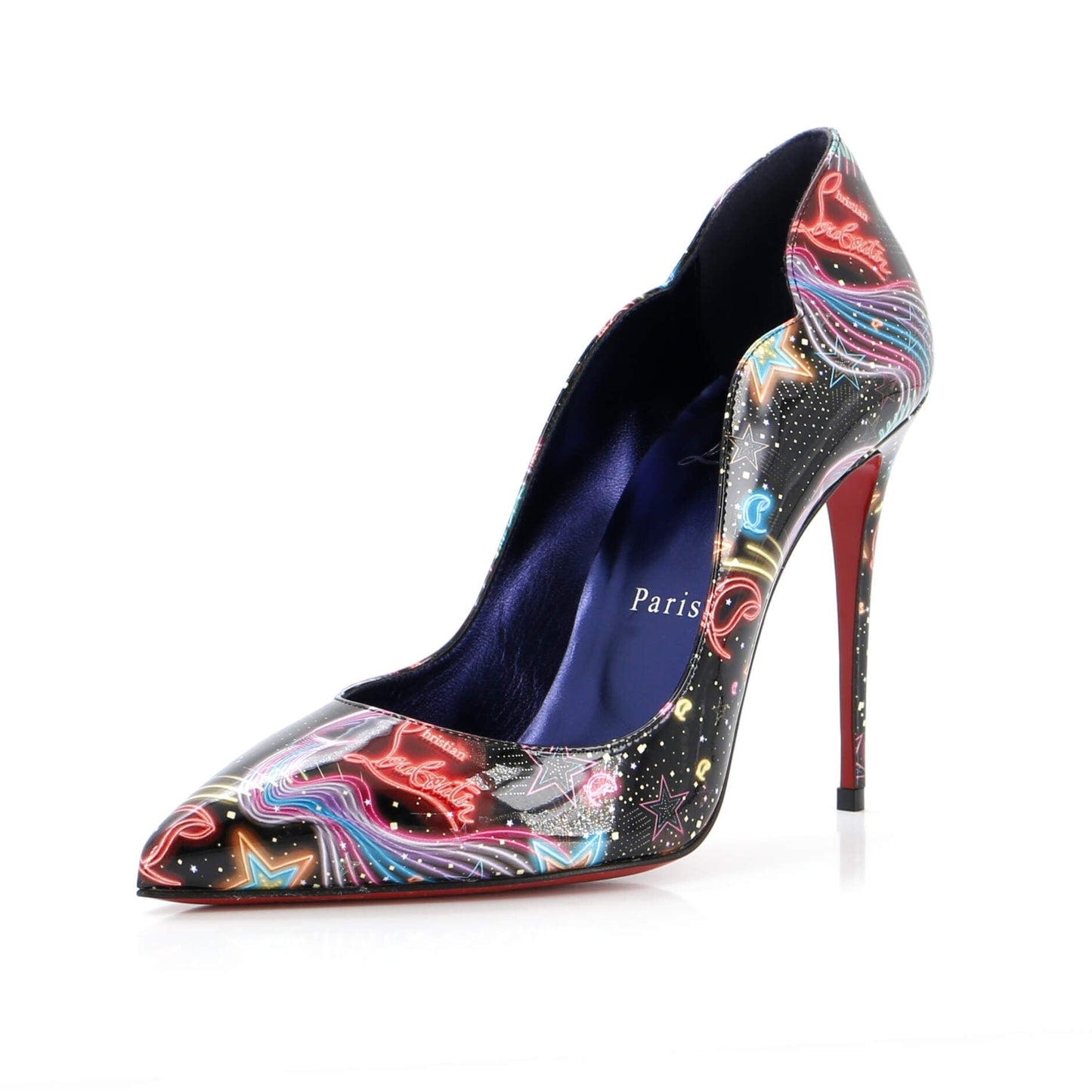 Christian Louboutin Women'S Hot Chick Pumps Printed Patent 100