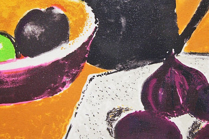 Rene Genis (France) Signed Original Lithograph Print Framed "Still Life"