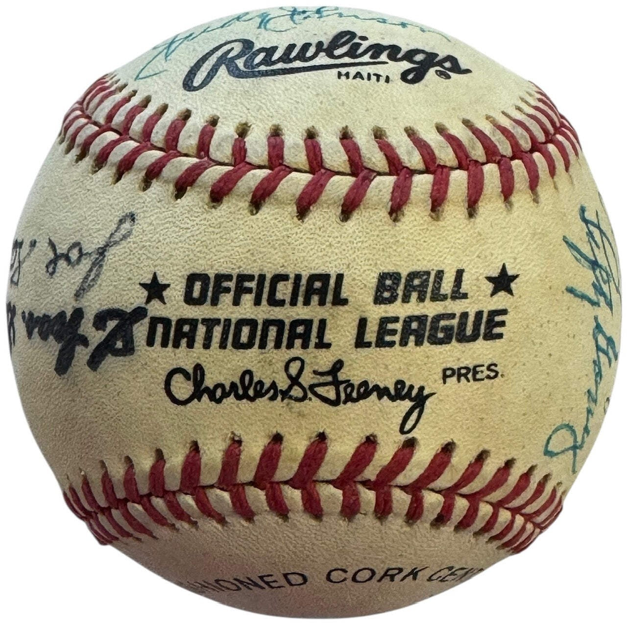 Hall Of Famers Autographed Official National League Baseball