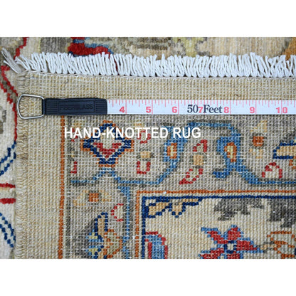 3'1"X10' Ivory Bijar Garus Design Hand Knotted Wool Runner Oriental Rug