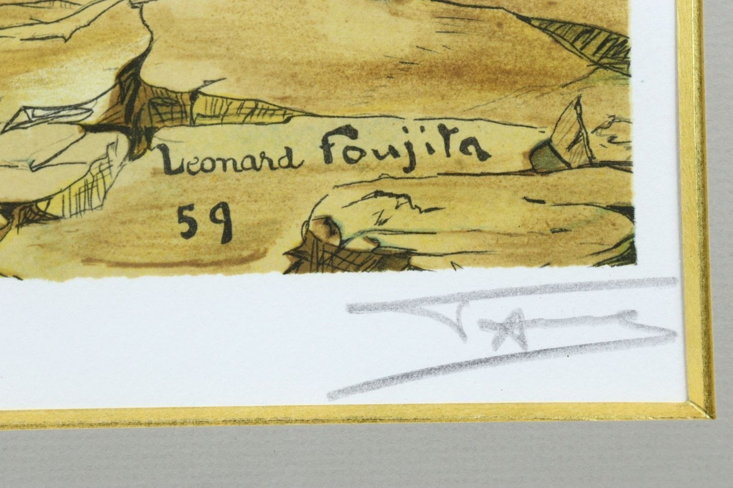 Foujita Baptme De Fleurs Lithograph 1998 Adagp Ed.147/275 Framed