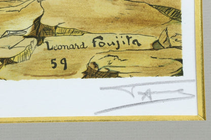 Foujita Baptme De Fleurs Lithograph 1998 Adagp Ed.147/275 Framed