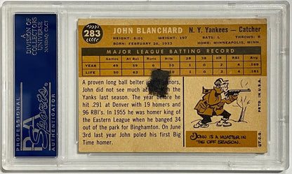 John Blanchard Autographed 1960 Topps Card #283