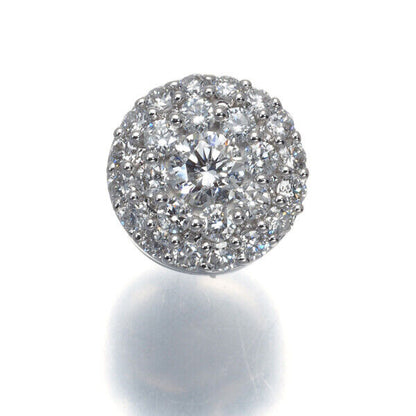 Diamond 0.50Ct Paved Circle Pendant 18K 750 White Gold