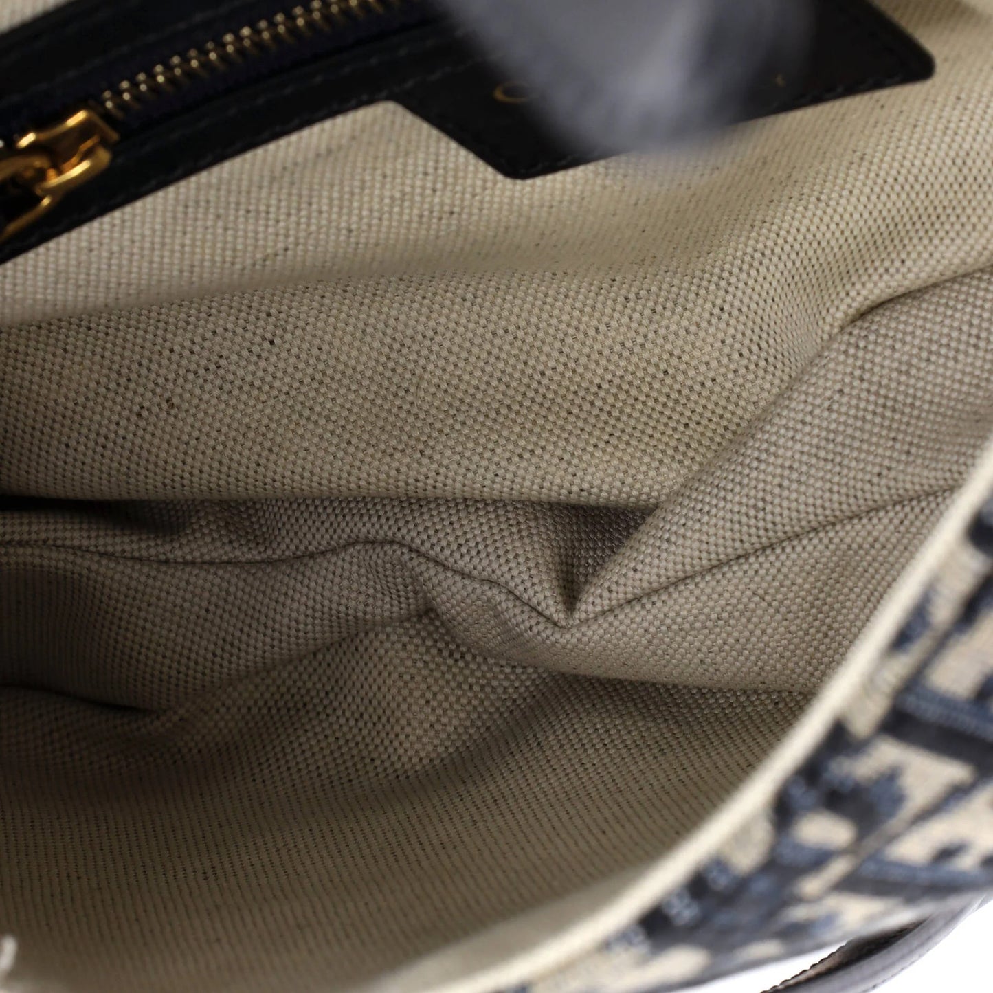 Christian Dior Saddle Handbag With Strap Oblique Canvas Medium