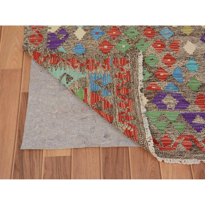 2'9"X4' Colorful Reversible Afghan Kilim Flat Weave Wool Hand Woven Rug