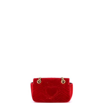 Gucci Gg Marmont Flap Bag Matelasse Velvet Small