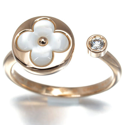 Louis Vuitton Ring Sun Blossom Mother Of Pearl Diamond Mini Eu50 18K Rg