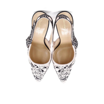 Christian Dior Women'S J'Adior Slingback Pumps Embroidered Fabric 100