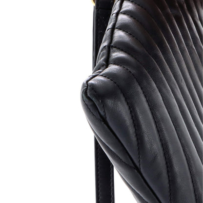 Saint Laurent Classic Monogram Wristlet Pouch Matelasse Chevron Leather Medium