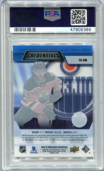 Connor Mcdavid 2019 Upper Deck Credentials #Tacam Psa 9 Card /199