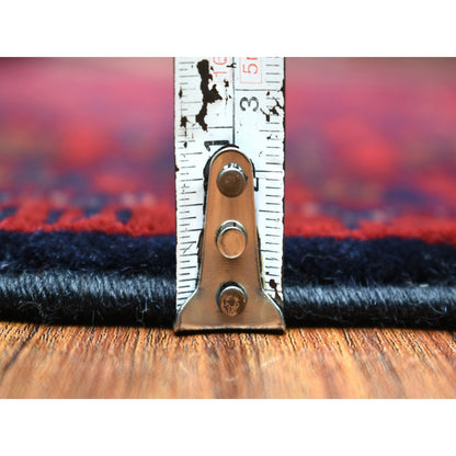 5'6"X7'8" Deep Red Hand Knotted Afghan Khamyab Soft Wool Rug