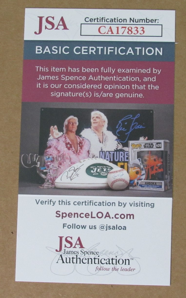 John Fogarty Singer Autographed Cut Card W/ Photo Collage Framed Jsa 198312