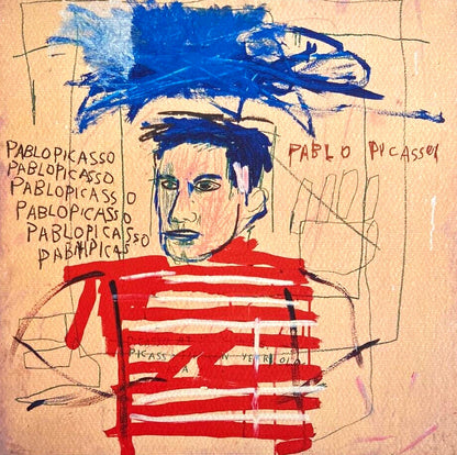 Jean-Michel Basquiat Lithograph "Homage To Picasso" Coa Signature Stamp