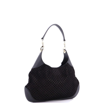 Gucci B Shoulder Bag Gg Suede Medium