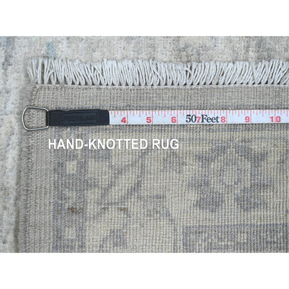 2'10"x31'9" Gray Heriz All Over Design Pure Wool Hand Knotted Runner Rug