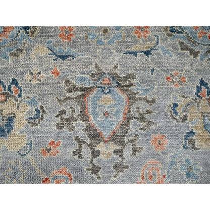 12'X17'9" Harbor Gray Hand Knotted Supple Oushak Wool Oversized Rug