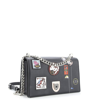 Christian Dior Diorama Flap Bag Patch Embellished Leather Medium