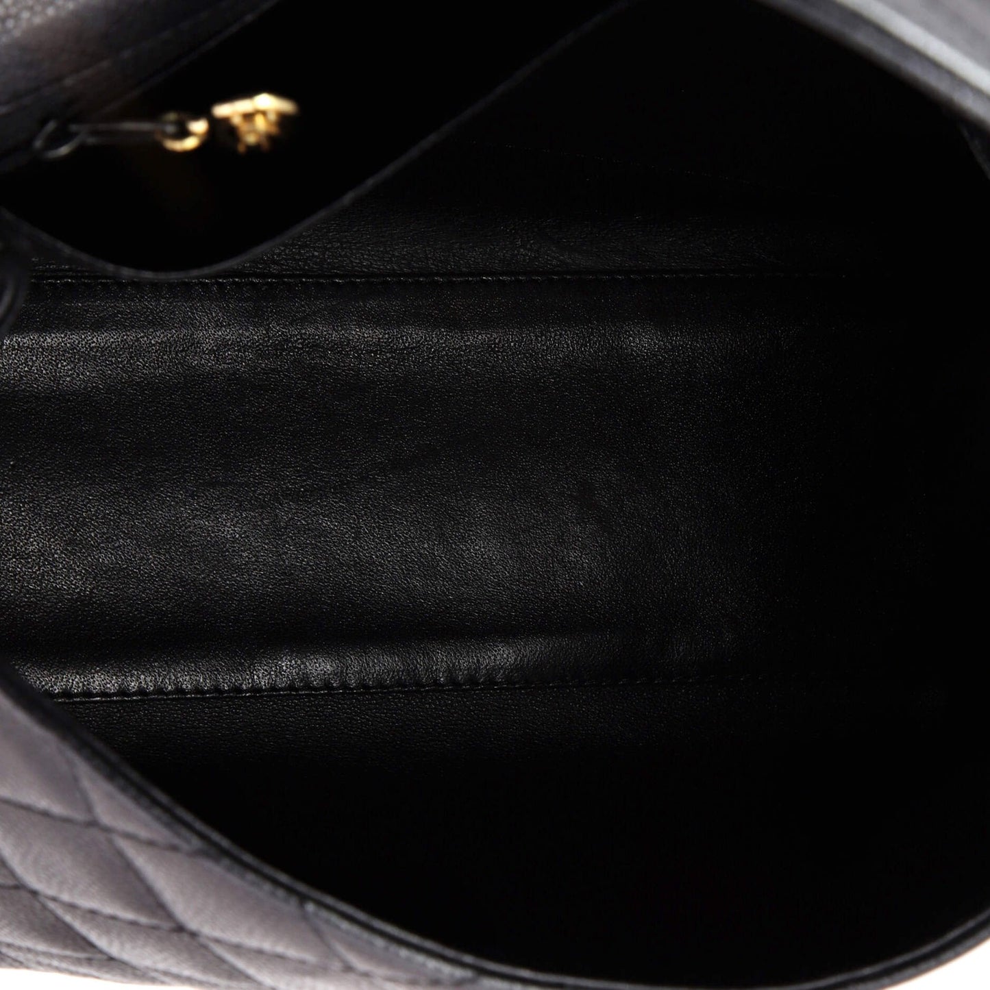 Chanel Vintage Classic Top Handle Flap Bag Quilted Caviar Jumbo