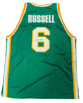 Bill Russell Autographed Usf Green Jersey