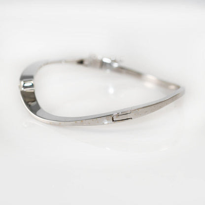 18K White Gold Bangle Diamond Bracelet, .30Ct,