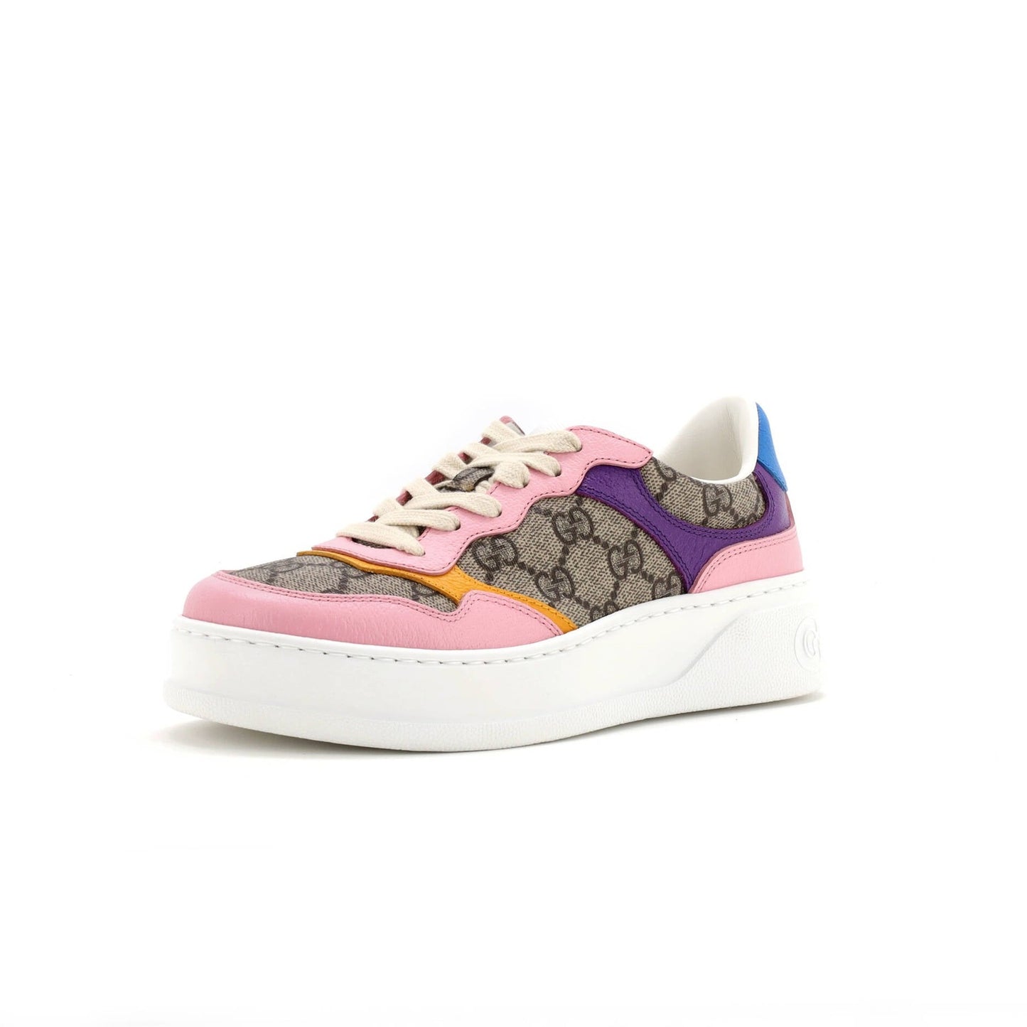 Gucci Women'S Dali Platform Sneakers Gg Canvas With Leather