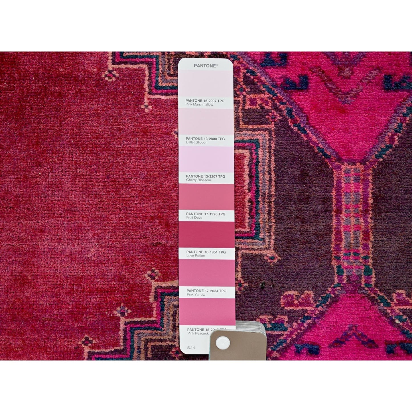 2'8"X8'3" Pink Overdyed Vintage Zoroastrian Wool Hand Knotted Runner Rug