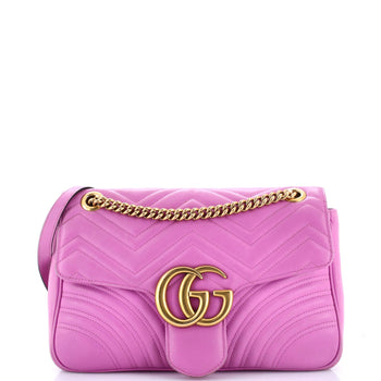 Gucci Gg Marmont Flap Bag Matelasse Leather Medium