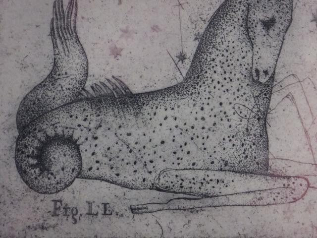 Veronika Paleckova "Capricornus" Signed Etching Limited 50 Zodiac Czech Art
