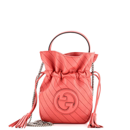 Gucci Blondie Nm Bucket Bag Diagonal Quilted Leather Mini