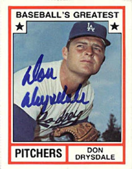 Don Drysdale Dodgers 1982 Topps Baseball'S Greatest Pitchers Card #14