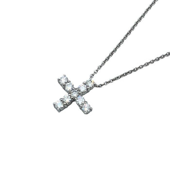 Harry Winston Mini Cross Diamond Necklace Pt950 With 9 Diamonds