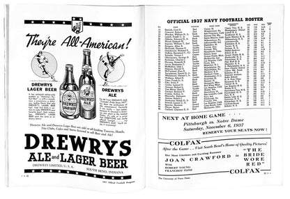 10/23/1937 Navy Vs. Notre Dame College Program 185799