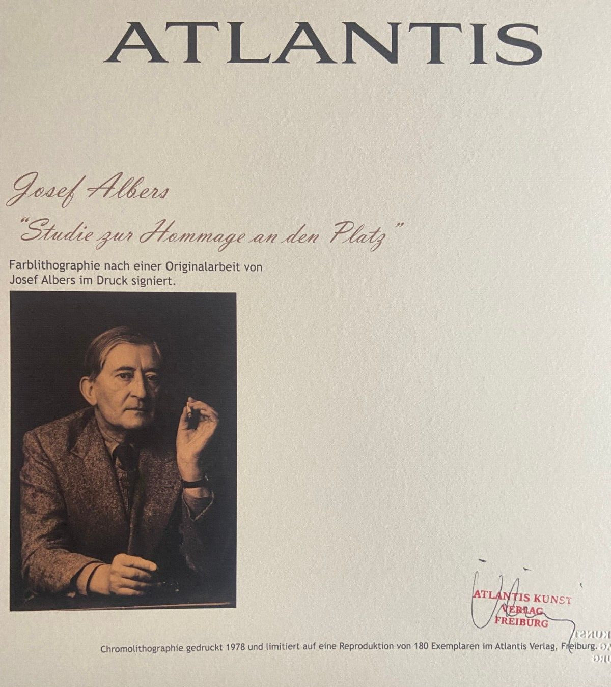 Josef Albers Lithograph Coa Signed Op Numbered - Piet Mondrian