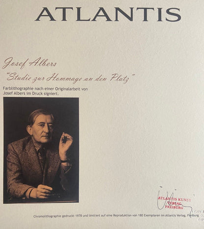 Josef Albers Lithograph Coa Signed Op Numbered - Piet Mondrian