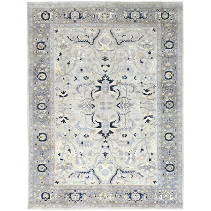 9'X12'2" Gray Seeripe Heris Design 100% Wool Hand Knotted Oriental Rug