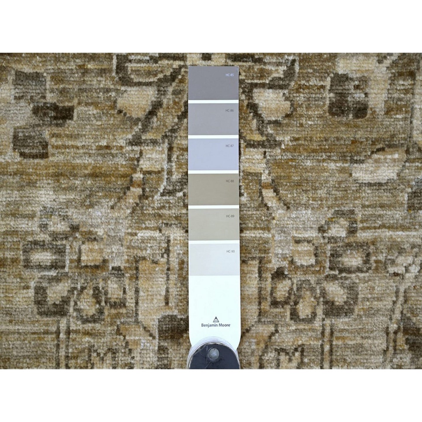9'x12' Brown Peshawar with Heris All Over Design Wool Hand Knotted Rug
