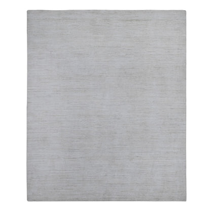 8'X9'8" Mercury White Plain Design Modern Peshawar Oriental Rug