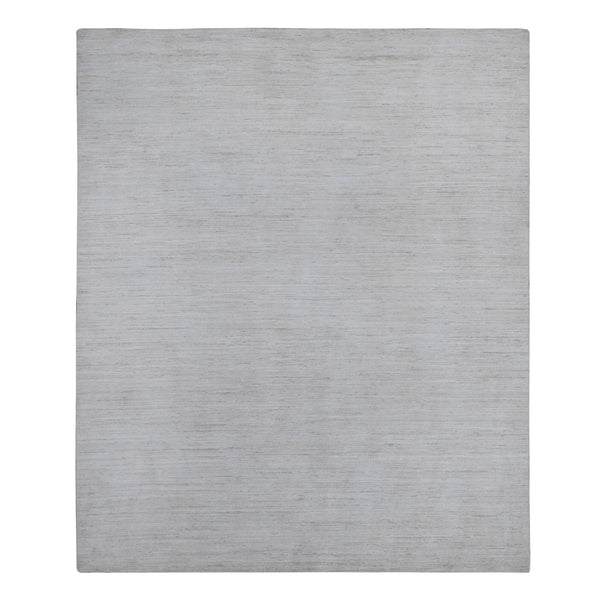 8'X9'8" Mercury White Plain Design Modern Peshawar Oriental Rug