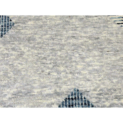 9'2"X12'3" Blue Wool Hand Knotted Geometric Art Deco Collection Rug